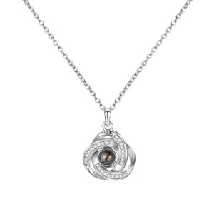 Moderigtige kvinder delikate smykker krystal vedhæng halskæde halskæde pige tilbehør (sølv)