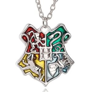 Harry Potter Halsband - Hogwarts Vapensköld/Sköld/Crest sølv