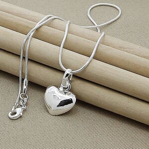 Hot salg 925 forgyldt sølv hjerte halskæde 20 tommer slange kæde til kvinder pige bryllup charme mode smykker luksus