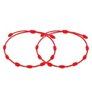 2stk Rød String Armbånd Håndlavet Kabbalah Beskyttelse Amulet Knop Tråd Good Luck Armbånd