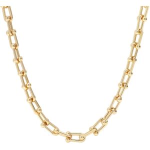 U-formet Link Chain Choker Halskæde Titanium Fed Chunky Halskæde til kvinder Gold