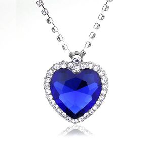 Fashion Crystal Pendant halskæde Titanic Heart Of The Ocean Halskæde Valentines gave, blå