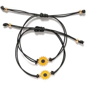 2 stk Fashion Sunflower Wish Justerbar Armbånd Flettet Armbånd