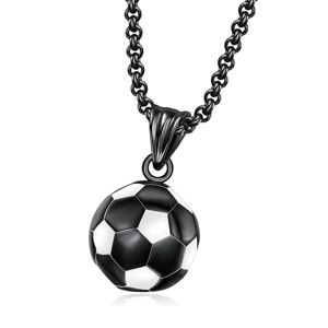 Fodbold vedhæng mode mænds halskæde rustfrit stål halskæde