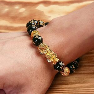 FLOWER LOST 3 stk Pi Xiu Armbånd Feng Shui Sort Obsidian Wealth Armbånd Perler Brave Tropper Til Kvinder Mænd Pige Dreng Unisex