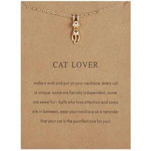 b behover. Cat lover - halskæde 18K forgyldt gave katte elsker Silver one size