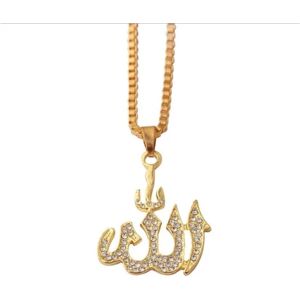 b behover. 18 karat forgyldt kæde Allah muslim Gold one size