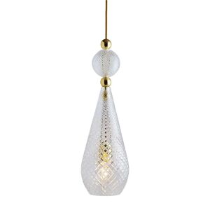 Ebb & Flow Smykke Pendant Lamp L Ø: 18 cm - Crystal Check/Gold