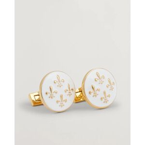 Skultuna Cuff Links Fleur de Lys Gold/Ivory White men One size Hvid