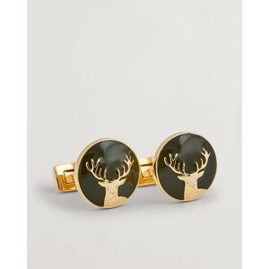 Skultuna Cuff Links Hunter Dear Gold/Green men One size Grøn