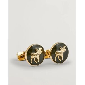 Skultuna Cuff Links Hunter The Moose Gold/Green men One size Grøn