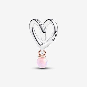 Pandora Moments Two Tone Wrapped Heart Charm i Sterling Sølv