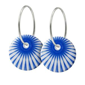 Scherning Splash Royal Blue Sterling Sølv Øreringe fra  med Porcelæn