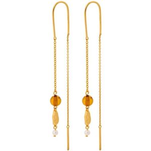 Pernille Corydon Amber Glow Earrings Forgyldt Sølv Øreringe med Rav