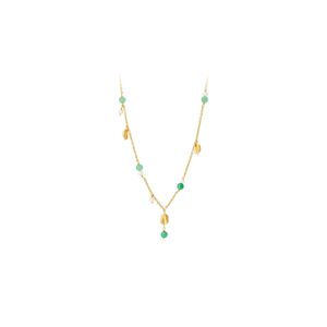 Pernille Corydon Ocean Hope Necklace Forgyldt Sølv Halskæde med Perler Og Grøn Aventurin