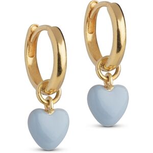 Enamel Amore Hoops Steel Blue Forgyldt Sølv Øreringe