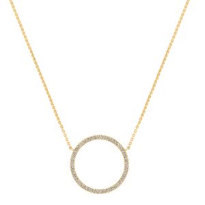 Henrik Ørsnes Design Smykkekæden Cirkel 14 Karat Guld Vedhæng med Diamanter 0,32 Carat W/SI