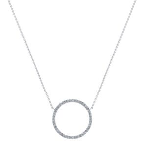 Henrik Ørsnes Design Smykkekæden Cirkel 14 Karat Hvidguld Vedhæng med Diamanter 0,32 Carat W/SI