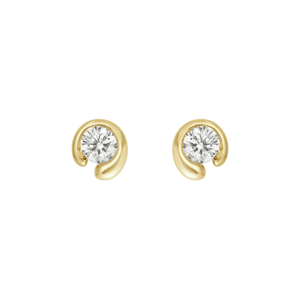 Georg Jensen Mercy Solitaire 18 Karat Guld Øreringe med Brillanter 0,10 Carat TW/VS