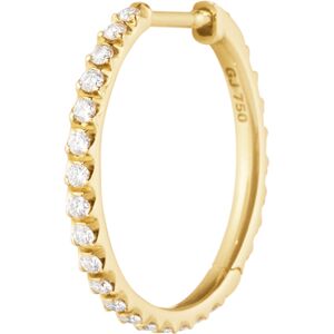 Georg Jensen Signature Hoop Ørering i 18 Karat Guld med Diamanter 0,15 Carat TW/VS