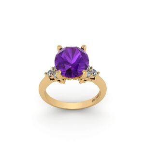Henrik Ørsnes Design 14 Karat Guld Ring med Ametyst og Diamanter 0,30 Carat W/SI