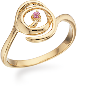 Scrouples 14 Karat Guld Ring med Pink Safir 712765