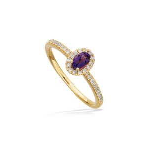 Scrouples Diana Roset 14 Karat Guld Ring med Ametyst og Brillanter 0,17 Carat H-W/SI