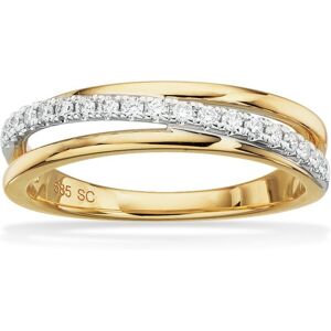 Scrouples 14 Karat Guld Ring med Hvidguld og Diamanter 0,19 Carat H-W/SI