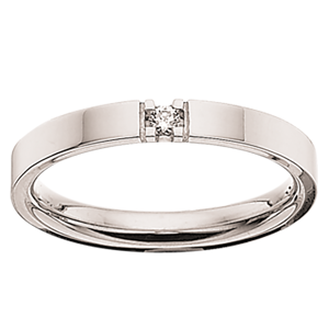 Scrouples Grace Alliance 9 Karat Hvidguld Ring med Brillant 0,04 Carat W/SI