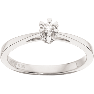 Prinsesse Ring 0,05 ct. i 14 Karat Hvidguld fra Scrouples