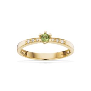 Scrouples Vida Darling 8 Karat Guld Ring med Peridot og Diamanter 0,04 Carat H-W/P