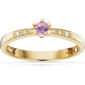 Scrouples Vida Darling 8 Karat Guld Ring med Pink Safir og Diamanter 0,04 Carat H-W/P1