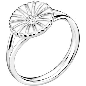 Lund Copenhagen Marguerit Sterling Sølv Ring med Hvid Emalje