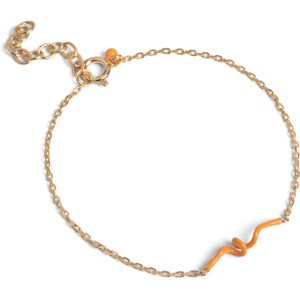 Enamel Twist Orange Armbånd i Forgyldt Sølv med Emalje