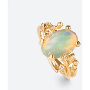 Ole Lynggaard Boho Lille Ring i 18 Karat Guld med Opal og Diamanter 0,02 Carat TW/VS