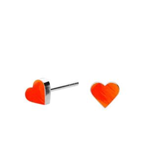 Sign Heart Neon Orange Sterling Sølv Ørestikker fra Scherning