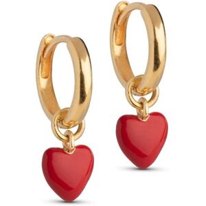 Enamel Amore Hoops Red Forgyldt Sølv Øreringe E376G-RED