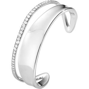 Georg Jensen Marcia Bred Sterling Sølv Armring med Brillanter 1,05 Carat TW/VS