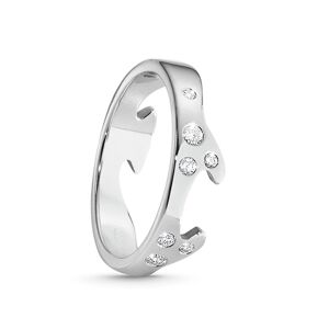Fusion Ende 18 Karat Hvidguld Ring fra Georg Jensen med Diamanter 0,16 Carat TW/VS