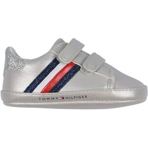 Tommy Hilfiger Skindfutter - Stribes Velcro - Silver - Tommy Hilfiger - 19 - Skindsko