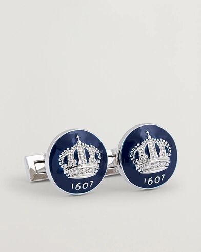 Skultuna Cuff Links The Crown Silver/Royal Blue men One size Blå