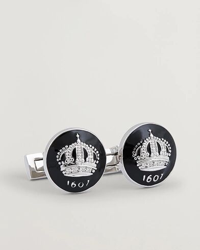 Skultuna Cuff Links The Crown Silver/Baroque Black men One size Sort