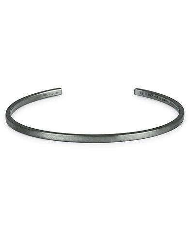 LE GRAMME Ribbon Bracelet Brushed Black Sterling Silver 7g men L Sort