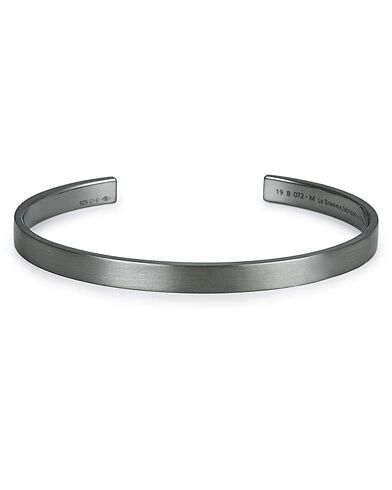 LE GRAMME Ribbon Bracelet Brushed Black Sterling Silver 15g men M Sort