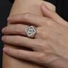 ANENJERY Bijouterie Nuevo Anillo de plata de ley auténtica S925 para hombre, anillo de número de la suerte personalizado con personalidad a la moda, anillo para hombre soltero