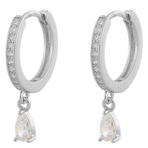 Snö Of Sweden Camille Drop Ring Earring ─ Silver/Clear