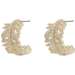 Snö Of Sweden North Oval Earrings 18 mm – Gold/Clear