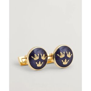 Skultuna Cuff Links Tre Kronor Gold/Royal Blue - Vaaleanpunainen - Size: S M L XXL - Gender: men