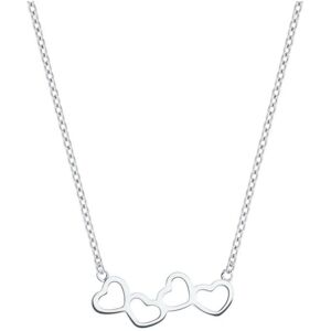 DONDELLA 925 Silver Hearts Necklace 45cm