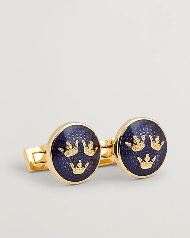 Skultuna Cuff Links Tre Kronor Gold/Royal Blue